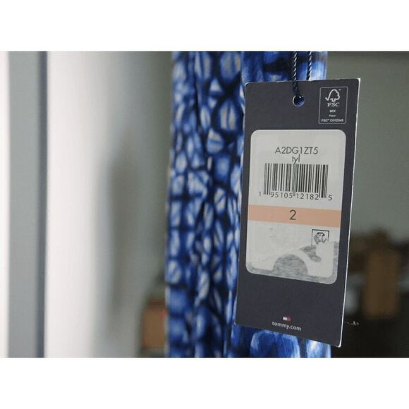 TOMMY HILFIGER Women's Island Tile Chiffon Maxi Dress Size 2 - Picture 7 of 12